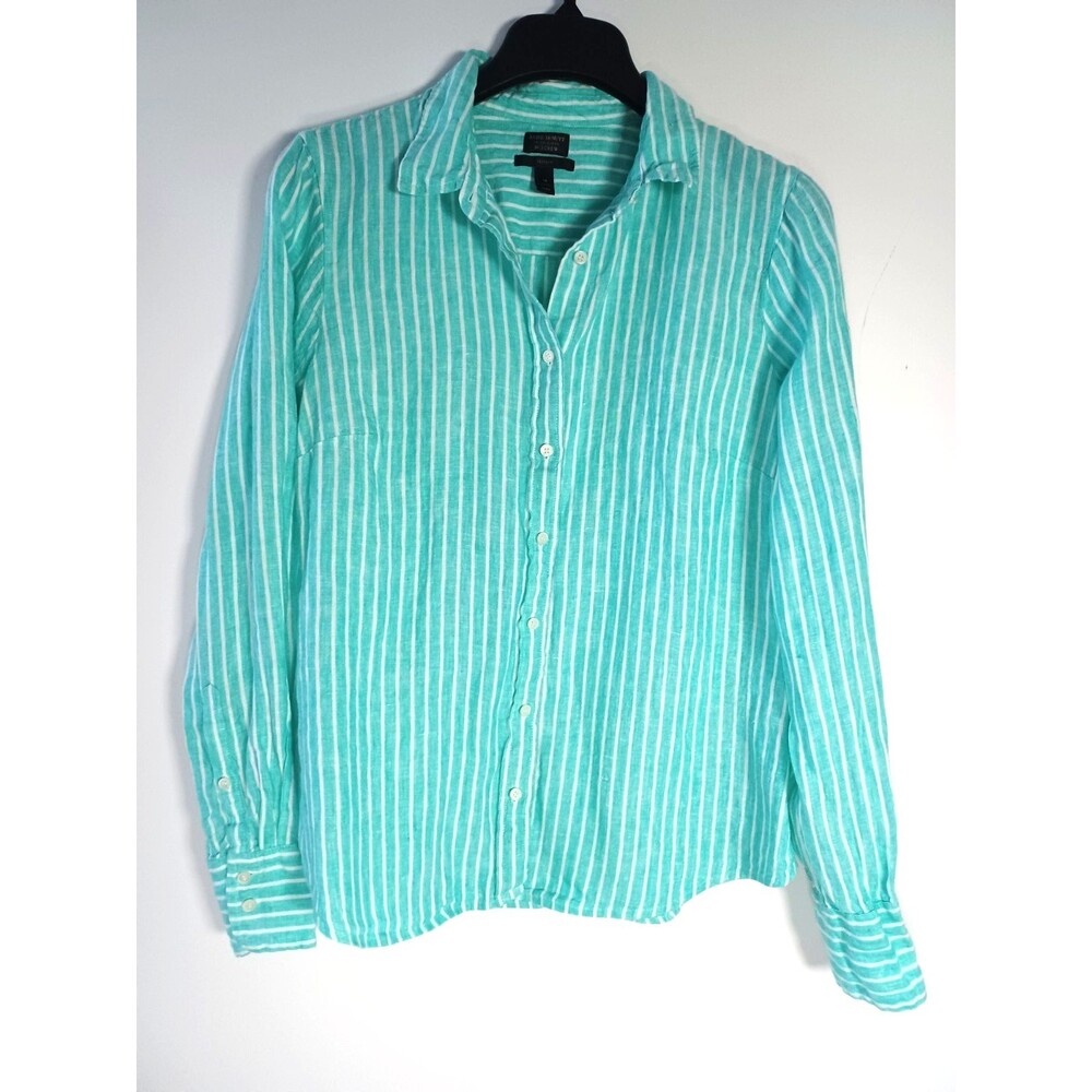 J Crew Baird McNutt Irish Linen Womens 12 Classic Coastal Airy Nautical Preppy